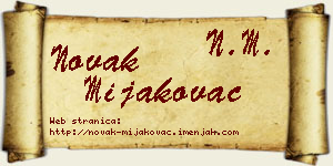 Novak Mijakovac vizit kartica
